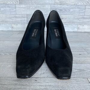 Black Suede Stuart Weitzman Block 3” Heels Women’s Size 7B Leather Sole